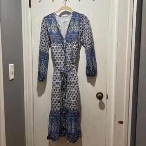 EMERSON FRY India collection midi block print dress